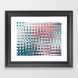 Turquoise And Pink Zigzag  Framed Art Print