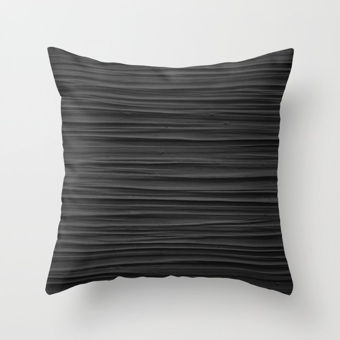 Black Smooth Texture (Black and White) Throw Pillow