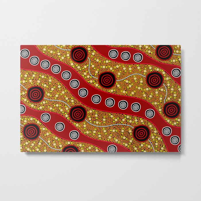 Authentic Aboriginal Art - Untitled Metal Print