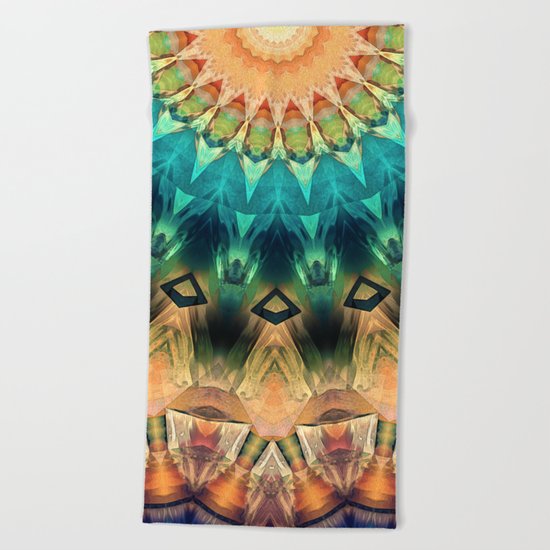 Colorful Abstract Sun Beach Towel