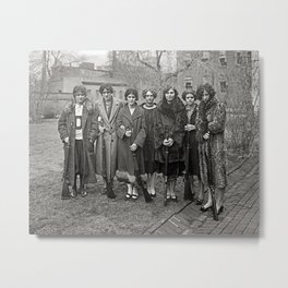 Girls With Rifles, 1925. Vintage Photo Metal Print