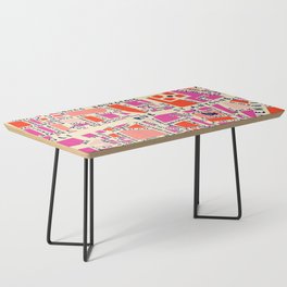 paris map pink Coffee Table