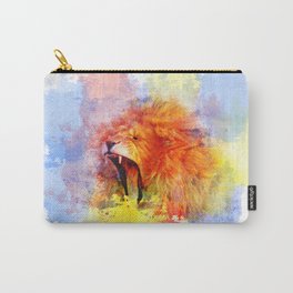 African Lion Pop Art wall Art Carry-All Pouch | Digital, Africanlion, Animal, Openmouth, Lion, Painting, Pantheraleo, Homedecor, Digitalpainting, Art 