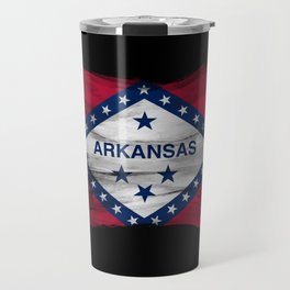 Arkansas state flag brush stroke, Arkansas flag background Travel Mug