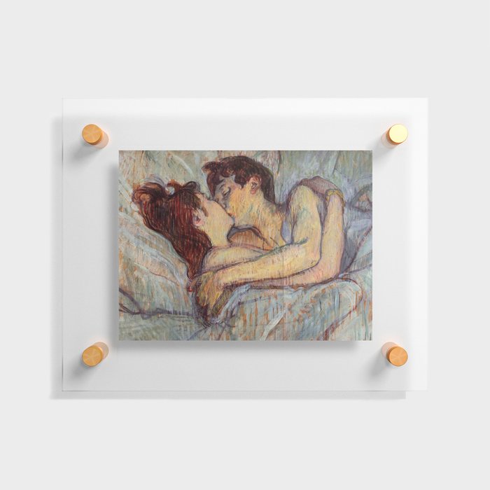 IN BED, THE KISS - HENRI DE TOULOUSE LAUTREC Floating Acrylic Print
