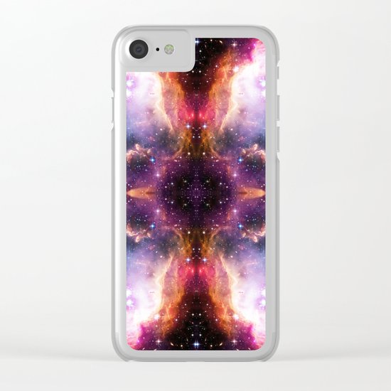Purple Nebula Clouds Clear iPhone Case