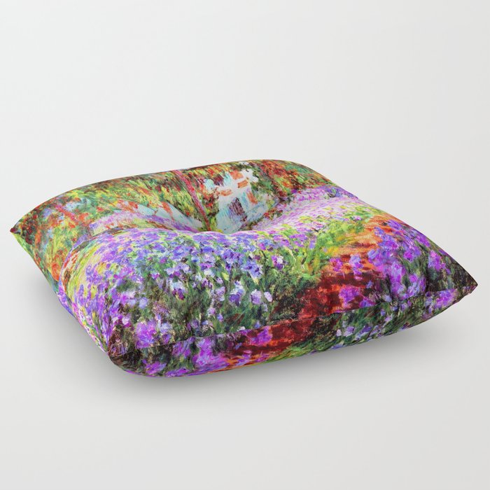 Monets Garden in Giverny Floor Pillow