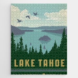 Vintage Lake Tahoe Travel Poster Jigsaw Puzzle