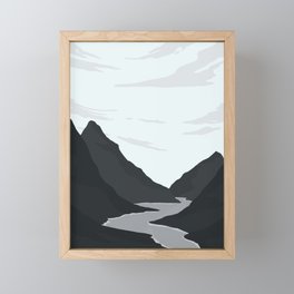 Landscape Mountains Nature Neutral Art Framed Mini Art Print