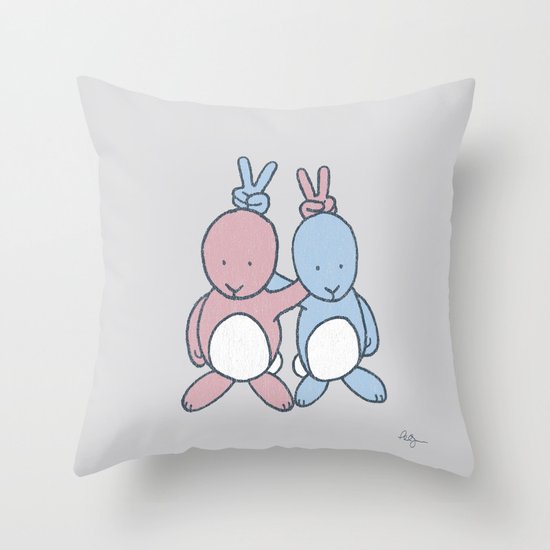 Bunny Ears Throw Pillow