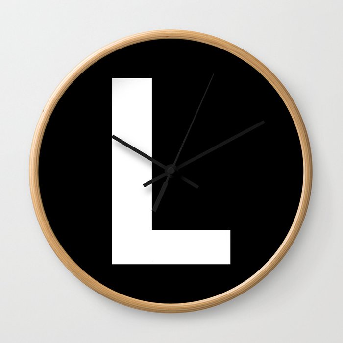 Letter L (White & Black) Wall Clock