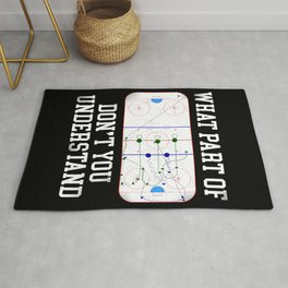 Ice Hockey What Part Of Don'T You Understand? Vintage Rink Area & Throw Rug