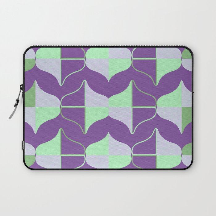 WHALE SONG Midcentury Modern Organic Shapes Green Purple Mint Lavender Laptop Sleeve
