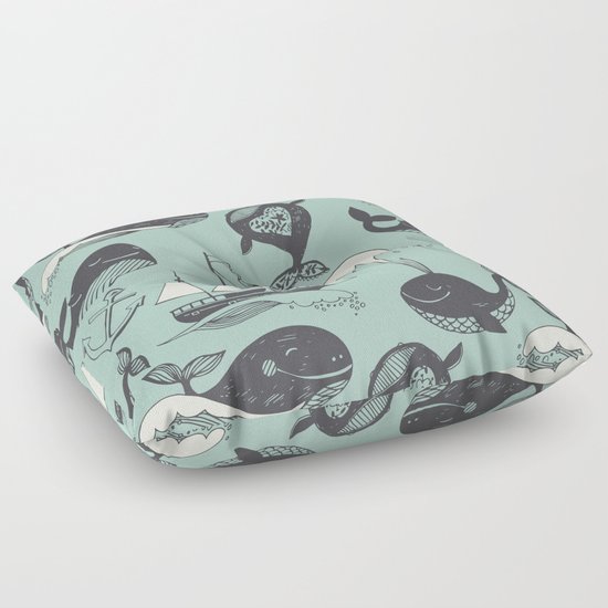 Whales 2 Floor Pillow