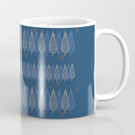 Colorful Abstract Art Print Mid Century -Ash leaves on lake in Winter Coffee Mug