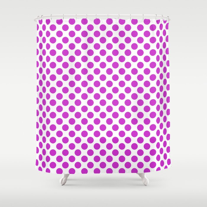 Steel Pink - polka 4 Shower Curtain