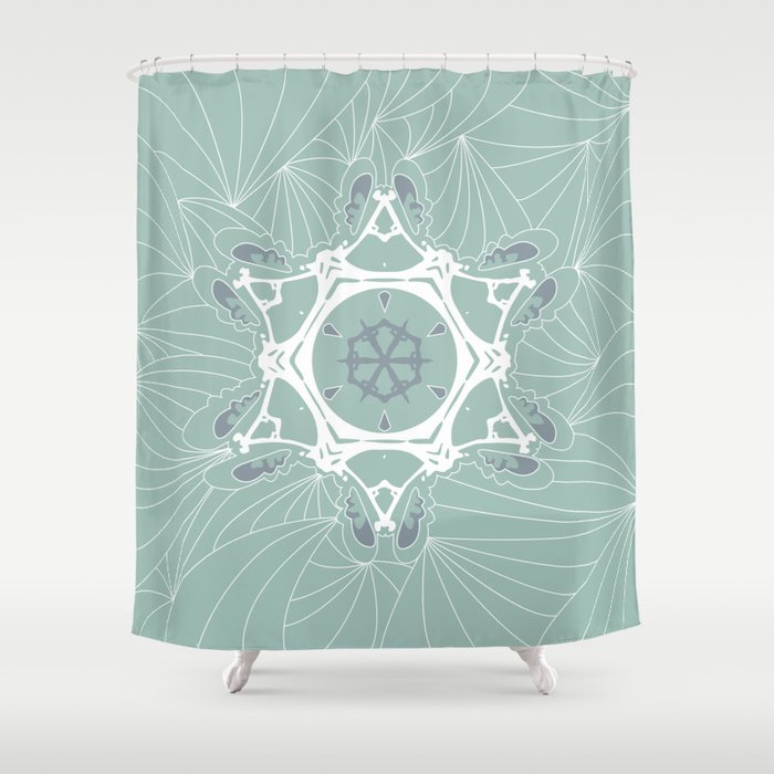 Poetic green Shower Curtain