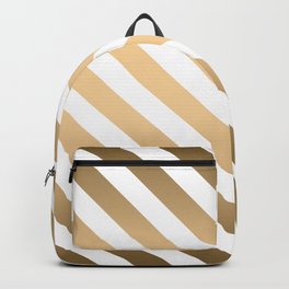 Gold Diagonal Stripes Minimalist Pattern On White Background Backpack