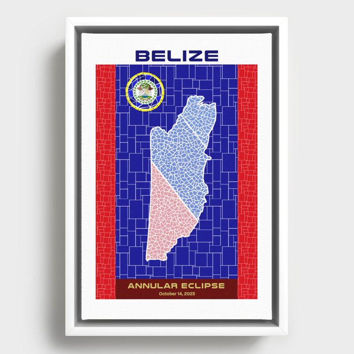 Belize Annular Eclipse 2023 Framed Canvas