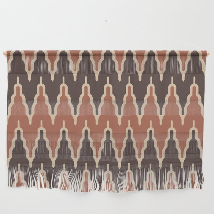 Chevron Pattern 525 Brown and Beige Wall Hanging