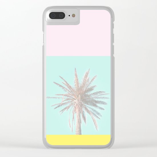 Pastel Candy Palm Clear iPhone Case