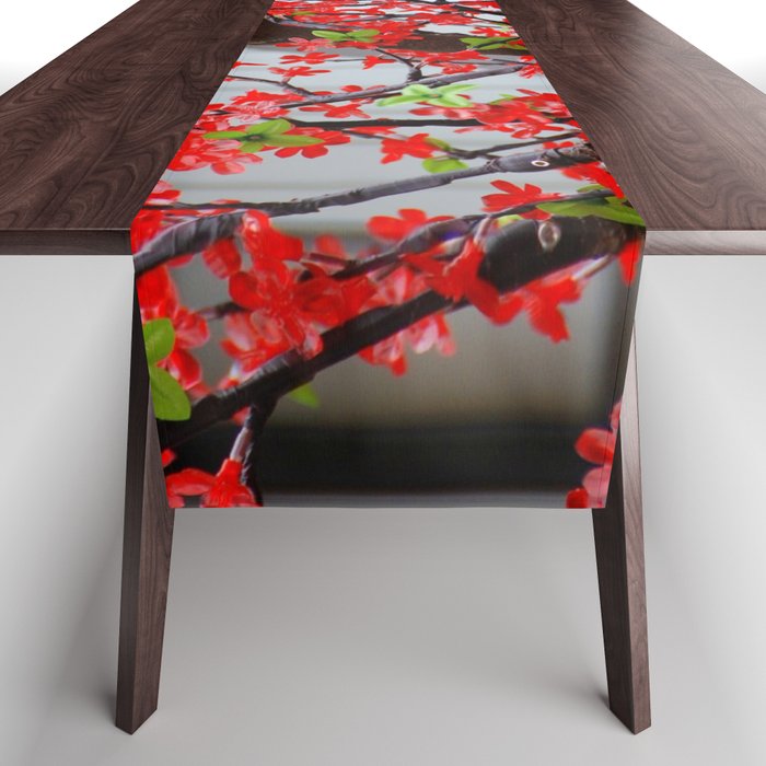 Small Red Flowers Table Runner