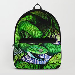 Green Cat Snake Backpack