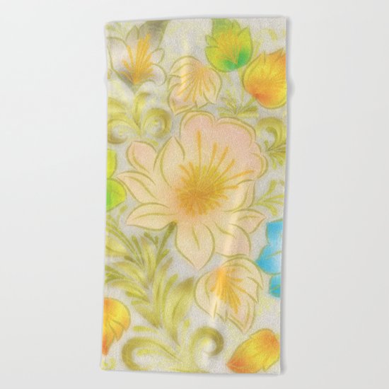 Shabby flowers #8 Beach Towel