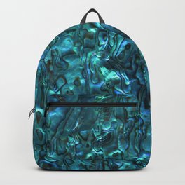 Abalone Shell | Paua Shell | Sea Shells | Patterns in Nature | Cyan Blue Tint | Backpack