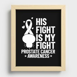 Prostate Cancer Blue Ribbon Survivor Awareness Recessed Framed Print