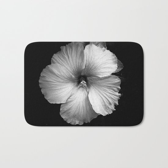 white flower Bath Mat