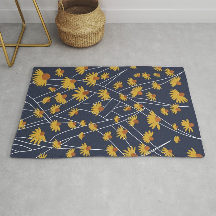 Little Yellow Floral  Rug