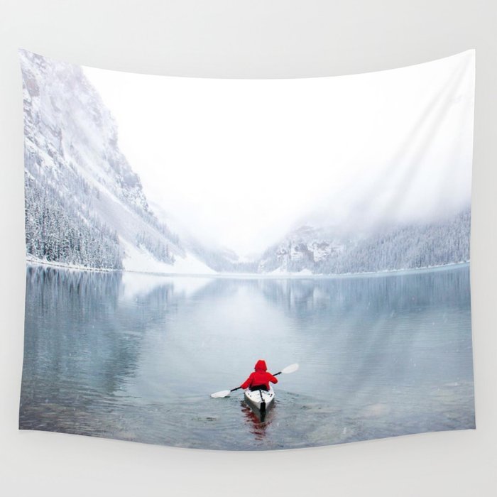 Kayaking Across A Canadian Lake Wall Tapestry