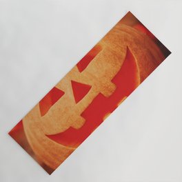 Close-up of Cupcakes and Pumpkin on Table during Halloween Celebration. Halloween Candy Bar. Jack O Lantern. An Adornment Decorated on the Day of Halloween. Yoga Mat