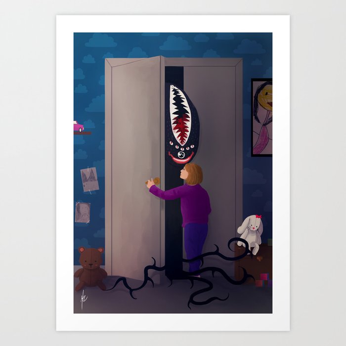 Monster In My Closet Art Print By Mredesign Society6