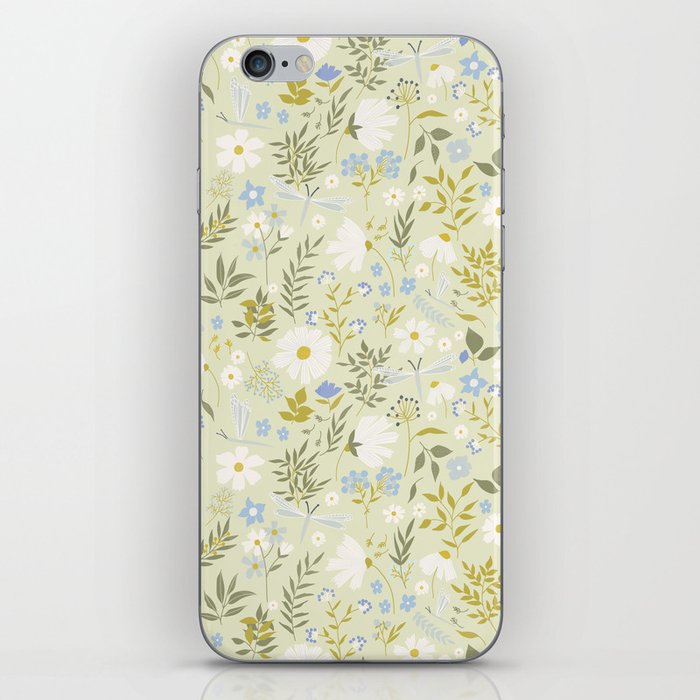 Daisies and Dragonflies (small scale) iPhone Skin