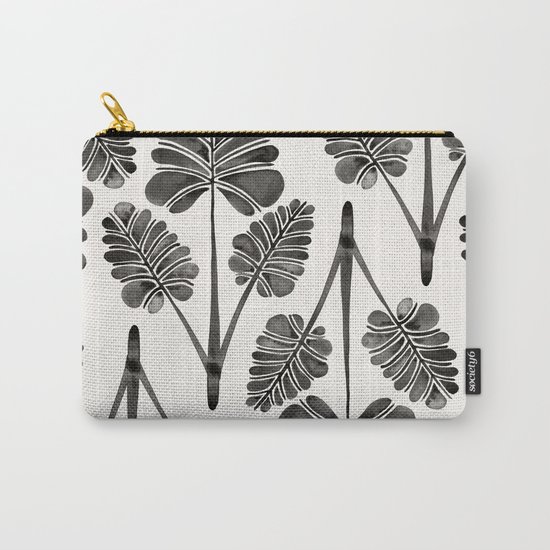 Tropical Palm Leaf Trifecta – Black Palette Carry-All Pouch
