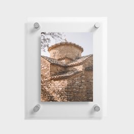 Greek Church in Brown Bricks | Summer Scenery on the Island of Naxos, Greece | European Summer | Travel Photography Floating Acrylic Print