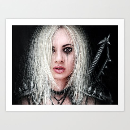 Sword In the Dark: A Gothic Warrior Art Print