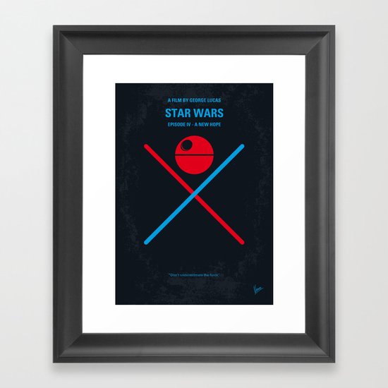 No154 My STAR Episode IV A New Hope WARS minimal movie poster Framed Art Print