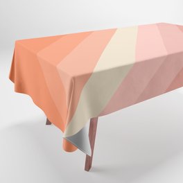 Pink and orange retro diagonal stripes Tablecloth