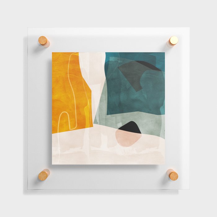 mid century shapes abstract painting 3 Floating Acrylic Print