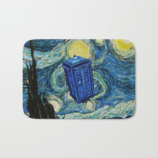 Tardis Dr. Who Starry Night Bath Mat