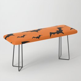Halloween Bats Orange & Black Bench