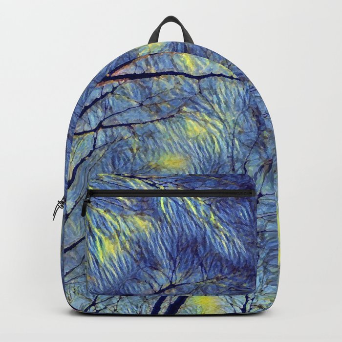 Starry sky with tree crowns Backpack