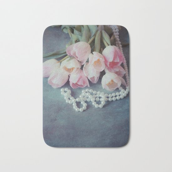Tulips and Pearls Bath Mat