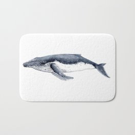 Humpback whale (Megaptera novaeangliae) Bath Mat | Cetacean, Megaptera, Whalelover, Whaledesign, Ink, Other, Painting, Realism, Animal, Humpbackwhale 