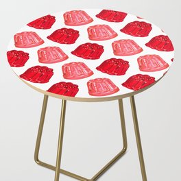 Red & Pink Jello Pattern - White Side Table