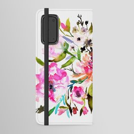 WATERCOLOUR PEONY AND ROSES Android Wallet Case