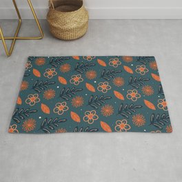 Flower and Fern Area & Throw Rug